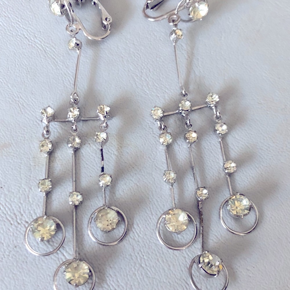 Dramatic Rhinestone Earrings - Picture 4 of 10